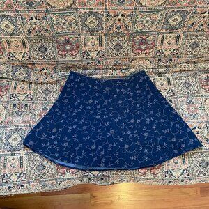 Navy and White Floral skirt